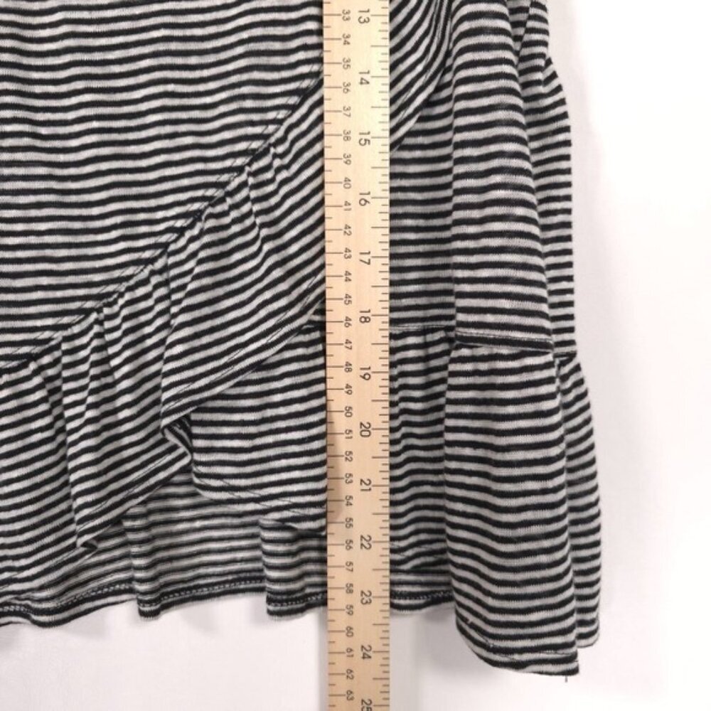 ALC Ava Tank Top 100% LINEN Striped Ruffle Front Spaghetti Strap Cami SMALL - Picture 6 of 9